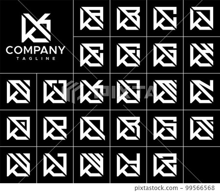 Bundle of abstract square K letter logo design Bundle of abstract square K letter logo design 99566568