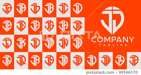 Modern pin point letter JJ J logo design vector. 99566570