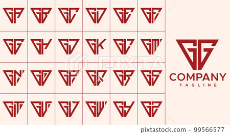 Set of modern line triangle letter G logo design. Set of modern line triangle letter G logo design. 99566577