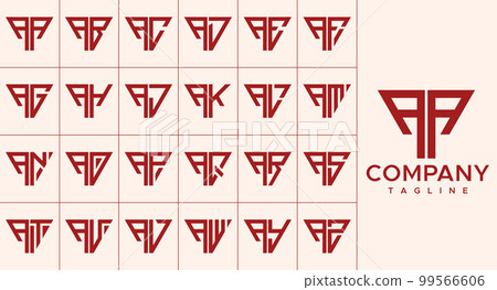 Set of modern line triangle letter A logo design. Set of modern line triangle letter A logo design. 99566606