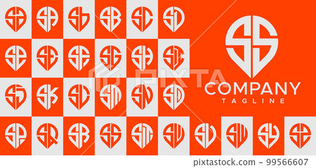 Modern pin point letter SS S logo design vector. Modern pin point letter SS S logo design vector. 99566607