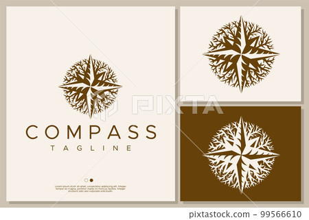 Root branch compass logo design branding. 99566610