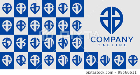Minimalist pin point letter AA A logo design 99566611