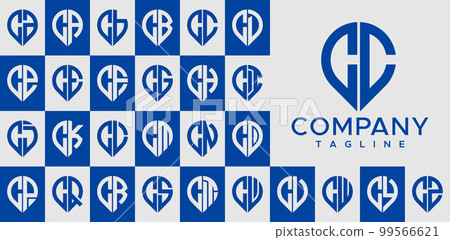 Modern pin point letter CC C logo design vector. 99566621