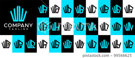 Abstract pentagon letter WW W logo design vector. 99566625