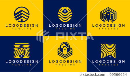 Modern house logo design branding set. Modern house logo design branding set. 99566634