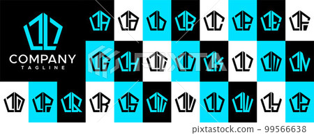 Abstract pentagon letter LL L logo design vector. 99566638
