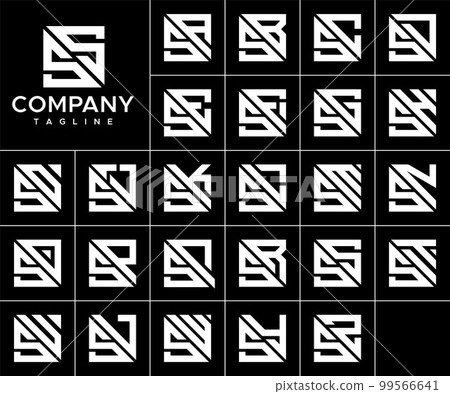Bundle of abstract square S letter logo design 99566641