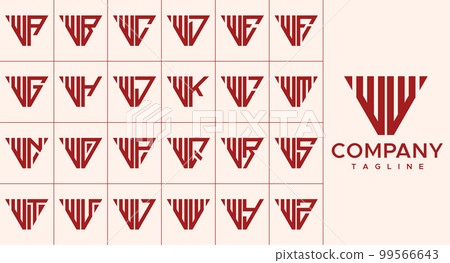 Set of modern triangle letter W logo design. Set of modern triangle letter W logo design. 99566643