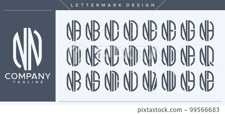 Abstract tube letter NN N logo design. 99566683