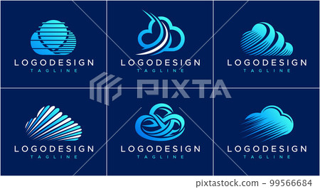 Modern cloud server logo design template. Modern cloud server logo design template. 99566684