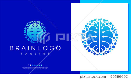 Network brain logo design vector. 99566692