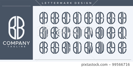 Modern line capsule BB B letter logo vector. 99566716