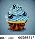cupcake with blueberries 99566817