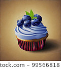 cupcake with blueberries 99566818