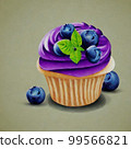 cupcake with blueberries 99566821