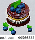 cupcake with blueberries 99566822