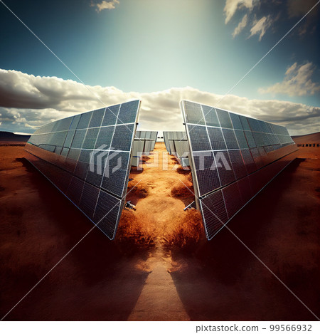 Solar panel, photovoltaic, alternative electricity source - concept of sustainable resources Solar panel, photovoltaic, alternative electricity source - concept of sustainable resources 99566932