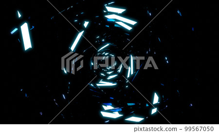 VJ Tunnel Rectangle Neon Luminescence Reflection Rotating Blue [Other Ver.] 99567050