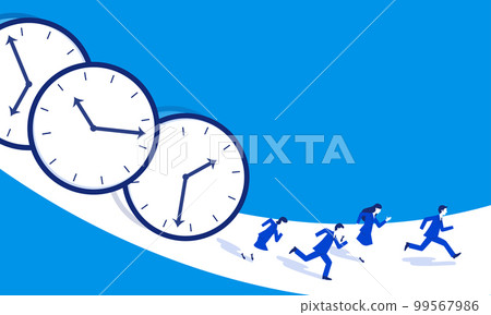 Illustration of a businessman pressed for time, vector 99567986