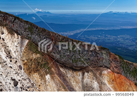 八岳連峰、飯岳火山口壁、禦岳、乘鞍山、諏訪湖的景色 99568049
