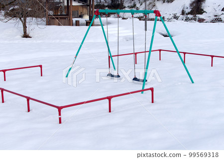 heavy snow on playground heavy snow on playground 99569318