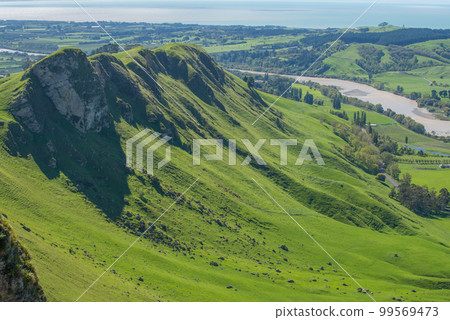 The scenic view from the summit of Te Mata Peak, Hawke's bay region, New Zealand. The scenic view from the summit of Te Mata Peak, Hawke's bay region, New Zealand. 99569473