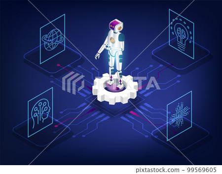 Artificial Intelligence (AI) concept with ChatGPT, artificial intelligence chatbot, Machine learning, digital Brain future technology. Vector Illustration eps10 Artificial Intelligence (AI) concept with ChatGPT, artificial intelligence chatbot, Machine learning, digital Brain future technology. Vector Illustration eps10 99569605