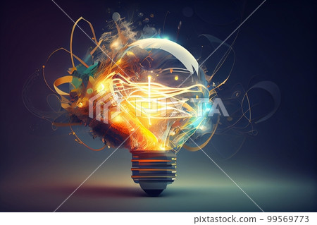 The Future is Now: An Abstract Design for Innovative Ideas, Abstract Innovations: A Background for Creative and Disruptive Ideas, Innovation in Color: Next-Level Ideas, Genetive AI 99569773