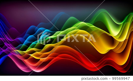 A Multicolored Rainbow Waves Abstract Background, Generative AI, Illustration, This abstract background features a beautiful display of multicolored rainbow waves, creating a playful. A Multicolored Rainbow Waves Abstract Background, Generative AI, Illustration, This abstract background features a beautiful display of multicolored rainbow waves, creating a playful. 99569947