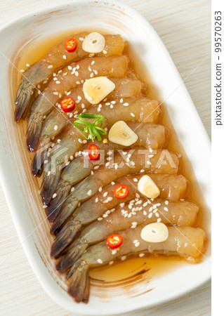 Korean Style Pickled Prawns or  Korean Soy Sauce Pickled Shrimp 99570263