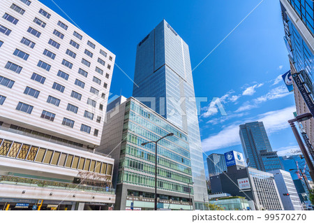 Tokyo cityscape in Japan View of the Prudential Tower in front of Akasaka Mitsuke Station and the cityscape 99570270