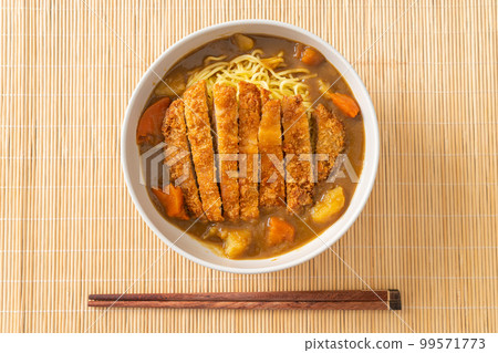 curry ramen noodles with tonkatsu fried pork cutlet curry ramen noodles with tonkatsu fried pork cutlet 99571773