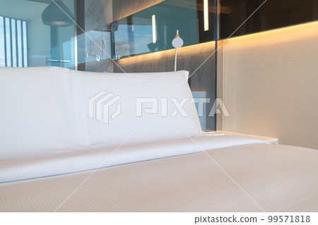 white comfortable pillows decoration on bed white comfortable pillows decoration on bed 99571818