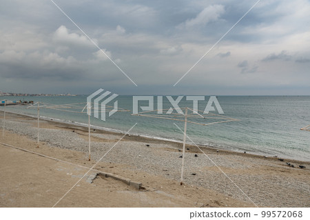 Empty beach in cloudy weather. Feodosia. Crimea 99572068