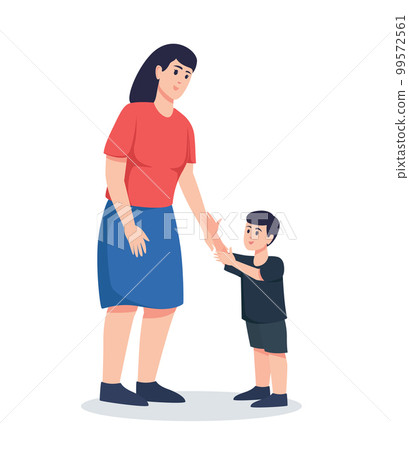 mom and child isolated vector illustration 99572561