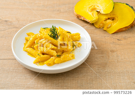 penne pasta with butternut pumpkin creamy sauce penne pasta with butternut pumpkin creamy sauce 99573226