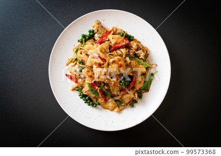 stir fried holy basil with fish and herb 99573368