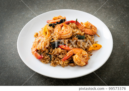 shrimps fried rice with herbs and spices shrimps fried rice with herbs and spices 99573376