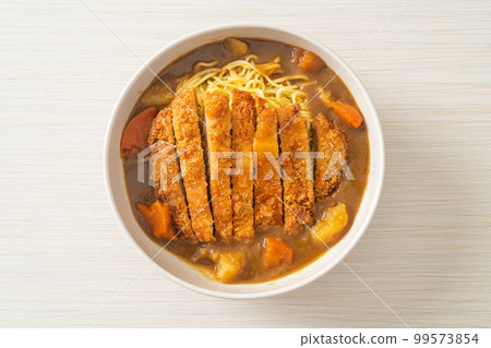 curry ramen noodles with tonkatsu fried pork cutlet curry ramen noodles with tonkatsu fried pork cutlet 99573854