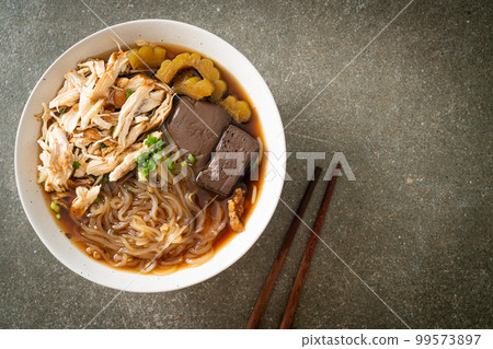 Stewed Chicken Noodle Soup Bowl Stewed Chicken Noodle Soup Bowl 99573897