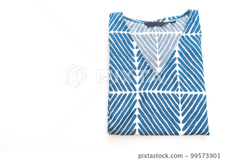 blue t-shirt with white strip on white background blue t-shirt with white strip on white background 99573901