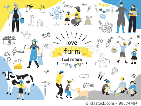 People who enjoy the farmer experience 99574484
