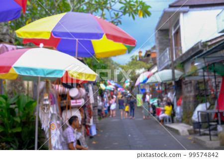 Ubud market in Bali bustling with tourists (February 2023) 99574842