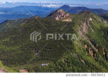 從八岳連峰和飯嶽山看到的天狗山、立科山和北阿爾卑斯山 從八岳連峰和飯嶽山看到的天狗山、立科山和北阿爾卑斯山 99576411