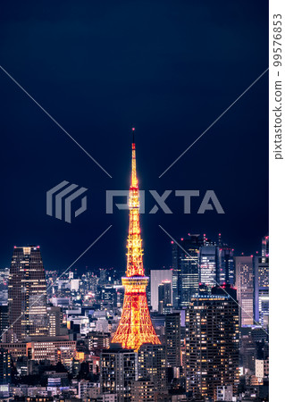 Illuminated night view of Tokyo Tower Illuminated night view of Tokyo Tower 99576853