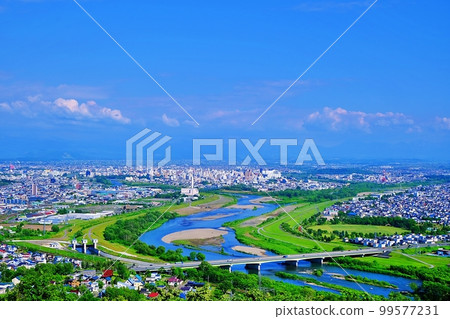 Panoramic view of Asahikawa city, Hokkaido 99577231