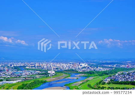 Panoramic view of Asahikawa city, Hokkaido 99577234