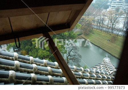 熊本地震前的熊本城飯田丸內的護城河（2008年拍攝） 99577873