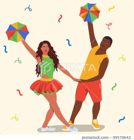 Couple dancing brazilian dance. Couple dancing brazilian dance. 99578642